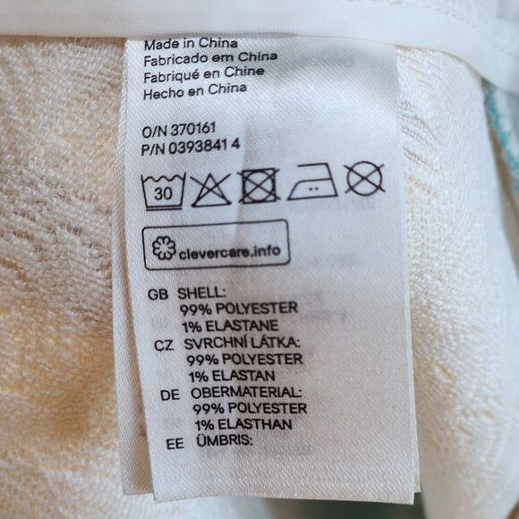 H&M Watercolor Brocade Midi Skirt Size 4 Yellow Teal Purple A-Line Abstract Art - Picture 8 of 14